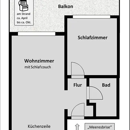 Apartment Kaeptn Brass 14 Meeresbrise *